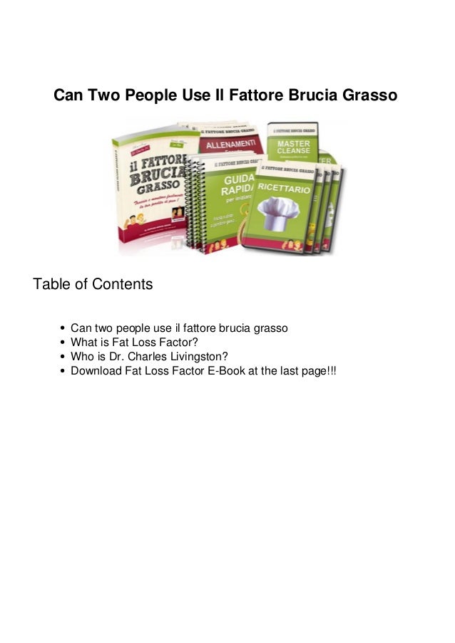 Il Fattore Brucia Grasso Pdf